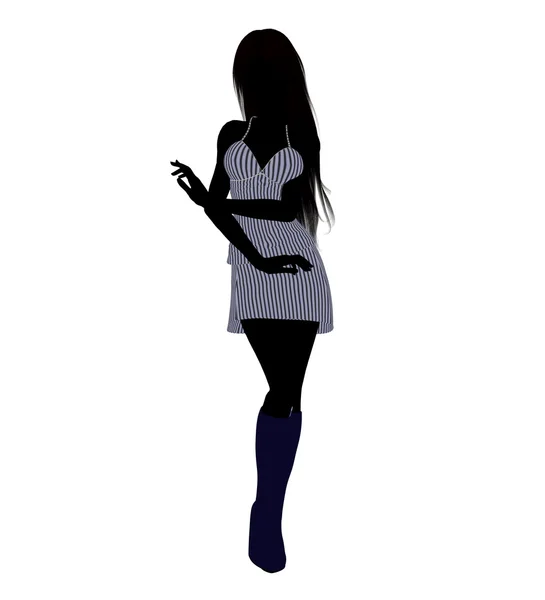 Girl Illustration Silhouette — Stock Photo, Image
