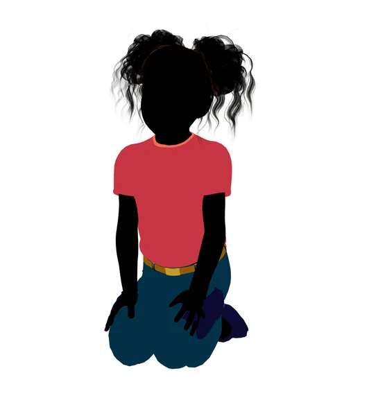 Силуэт афроамериканской девушки — стоковое фото