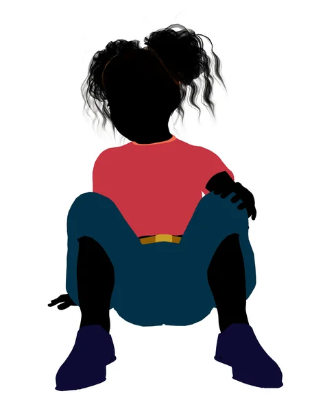 Afroamericano ragazza illustrazione silhouette — Foto Stock