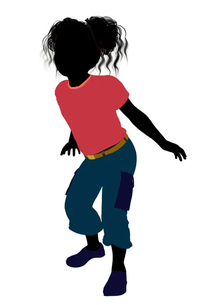 Afro-Amerikaanse meisje illustratie silhouet — Stockfoto