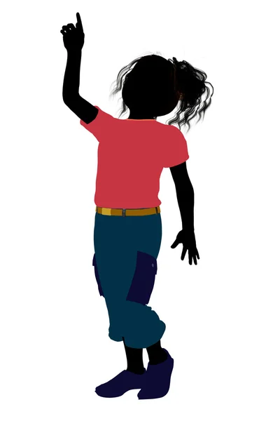 Afro-americano menina ilustração silhueta — Fotografia de Stock