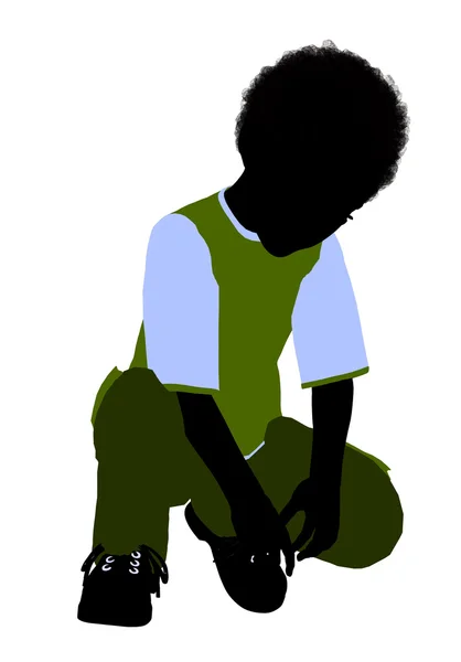 Silueta de ilustración de niño afroamericano —  Fotos de Stock