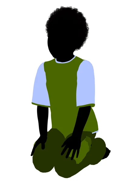 Afrikanischer amerikanischer Junge Illustration Silhouette — Stockfoto