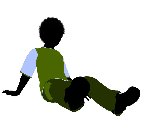 Afro-Amerikan çocuk illüstrasyon siluet — Stok fotoğraf