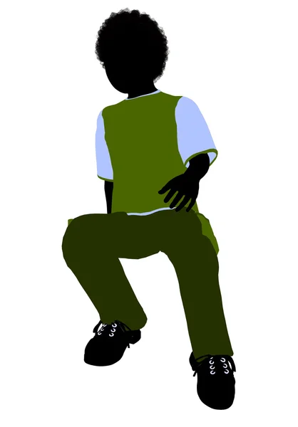 African american boy illustration siluett — Stockfoto