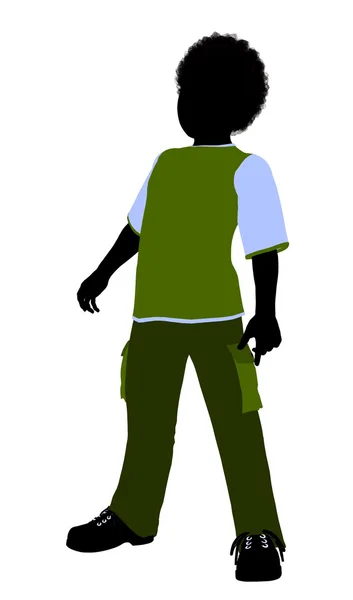 アフリカ系アメリカ人の少年の図のシルエット — ストック写真