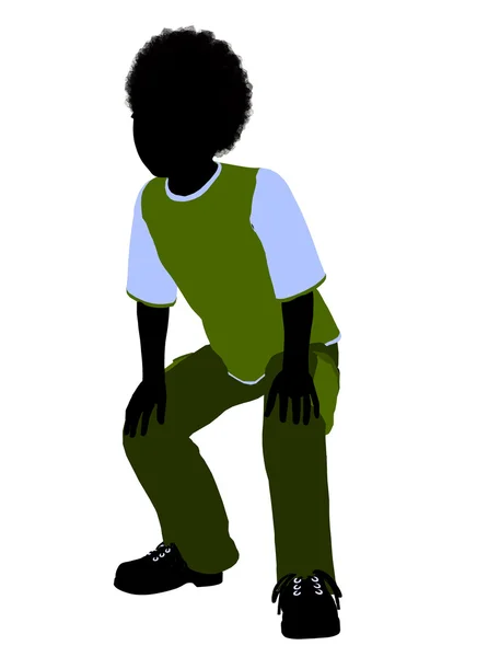 Afroamericano ragazzo illustrazione silhouette — Foto Stock