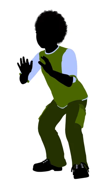 Afroamericano ragazzo illustrazione silhouette — Foto Stock