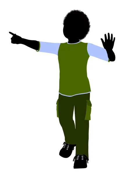 Silhouette d'illustration de garçon afro-américain — Photo