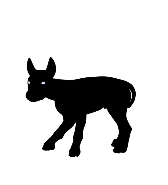 Yavru köpek illüstrasyon siluet — Stok fotoğraf