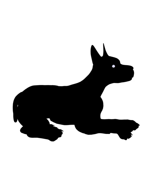 Cucciolo cane illustrazione silhouette — Foto Stock