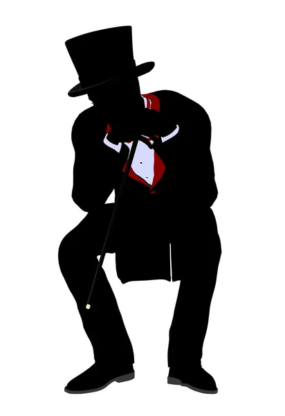 Mannelijke goochelaar illustratie silhouet — Stockfoto