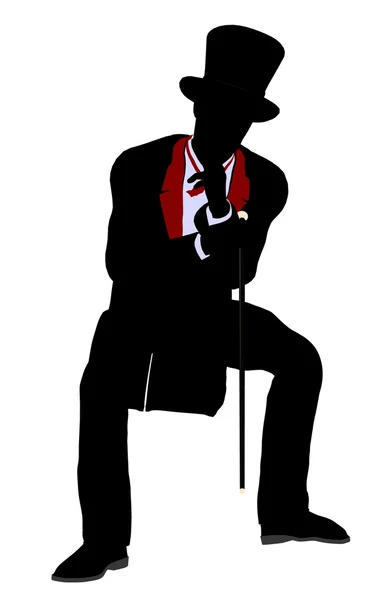 Sylwetka ilustracja mężczyzna maga — Zdjęcie stockowe