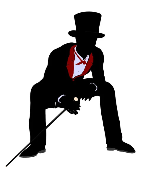 Male Magician Illustration Silhouette — Stock Photo, Image