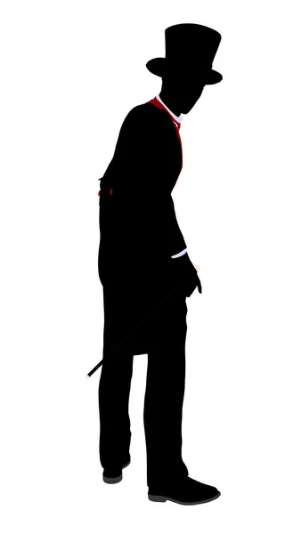 Mannelijke goochelaar illustratie silhouet — Stockfoto