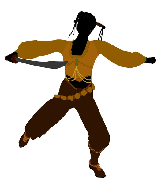 stock image Female Pirate Silhouette