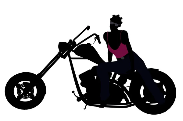 stock image African American Female Biker Silhouette