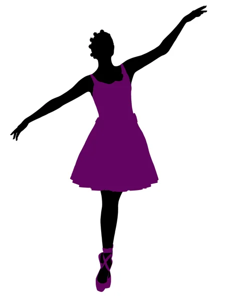 Afro-americano feminino bailarina silhueta — Fotografia de Stock