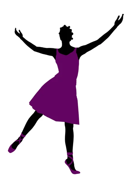 Afro-americano feminino bailarina silhueta — Fotografia de Stock