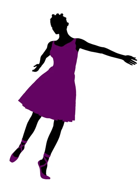 Ballerine féminine afro-américaine Silhouette — Photo