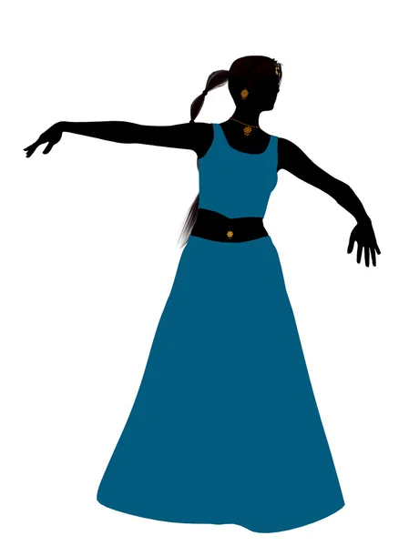 Mulher dançarina de barriga silhueta — Fotografia de Stock
