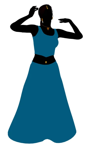 Vrouwelijke buikdanseres silhouet — Stockfoto