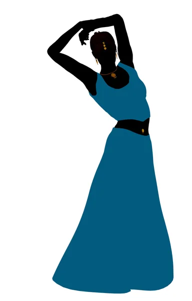 Sylwetka kobiety tancerka brzucha — Zdjęcie stockowe