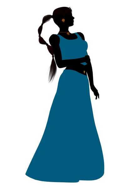 Femmina ventre ballerina silhouette — Foto Stock