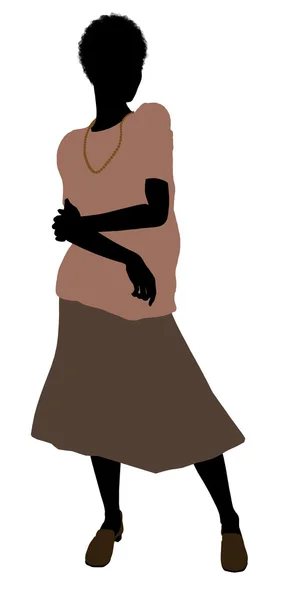 Grootmoeder illustratie silhouet — Stockfoto