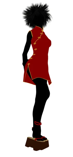 Geisha ragazza illustrazione silhouette — Foto Stock