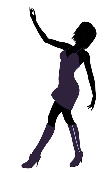Modna dziewczynka ilustracja silhouette2 — Zdjęcie stockowe