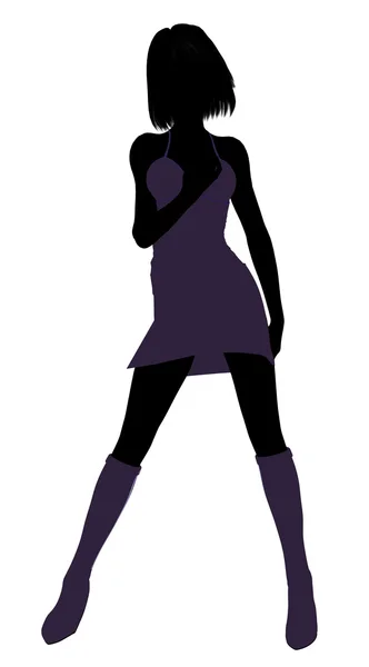 Moda kız resim silhouette2 — Stok fotoğraf