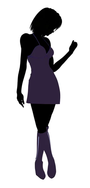 Fashionable Girl Illustration Silhouette2 — Fotografie, imagine de stoc
