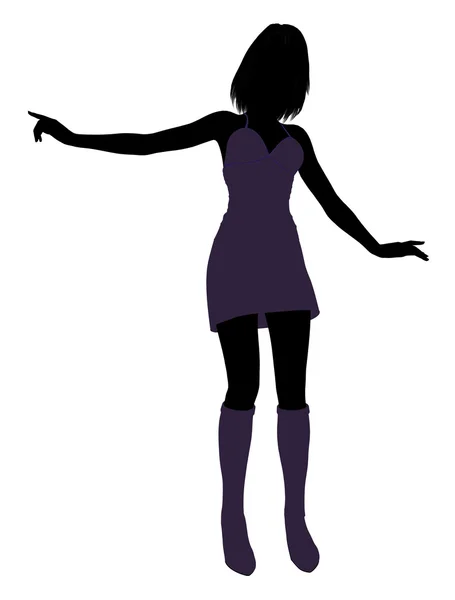 유행 소녀 그림 silhouette2 — 스톡 사진