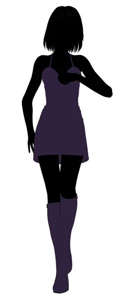 ファッショナブルな女の子イラスト silhouette2 — ストック写真