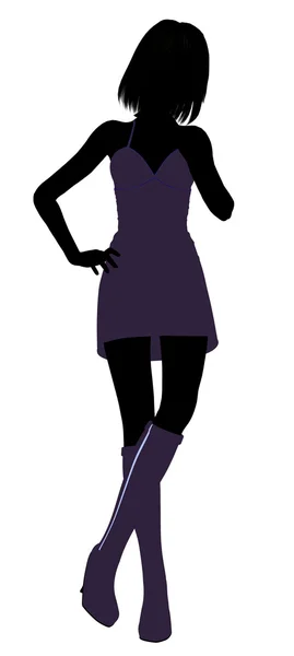 Moda ragazza illustrazione silhouette2 — Foto Stock