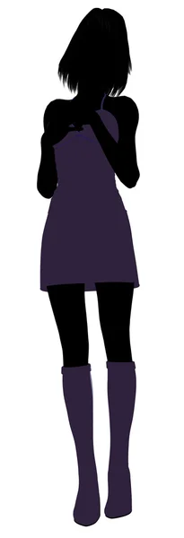时尚女孩插画 silhouette2 — 图库照片