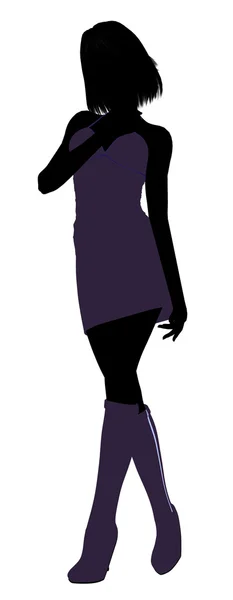 时尚女孩插画 silhouette2 — 图库照片