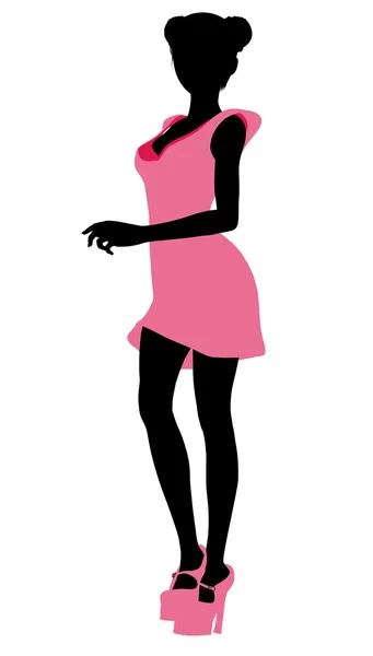 Divatos lány illusztráció silhouette3 — Stock Fotó