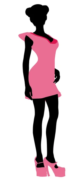 Moda ragazza illustrazione silhouette3 — Foto Stock