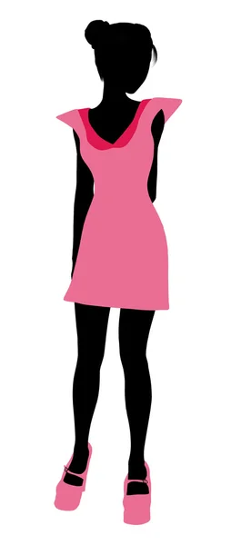 Fashionable Girl Illustration Silhouette3 — Stock Photo, Image