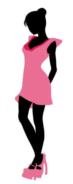 Modieus meisje afbeelding silhouette3 — Stockfoto