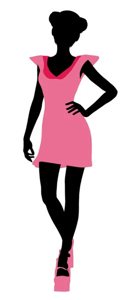 Módní holka ilustrace silhouette3 — Stock fotografie