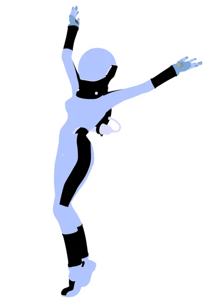 Femmina astronauta Illustrazione Silhouette — Foto Stock