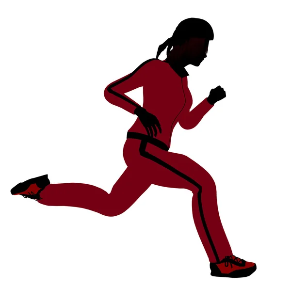 Vrouwelijke jogger illustratie silhouet — Stockfoto