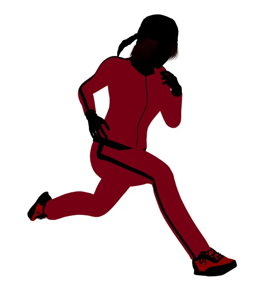 Vrouwelijke jogger illustratie silhouet — Stockfoto
