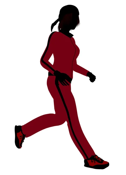 Silueta de ilustración de jogger femenino — Foto de Stock