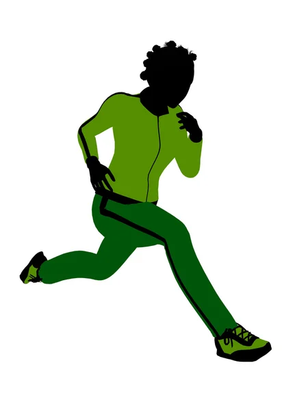 African American Female Jogger Illustration Silh — Stock Photo, Image