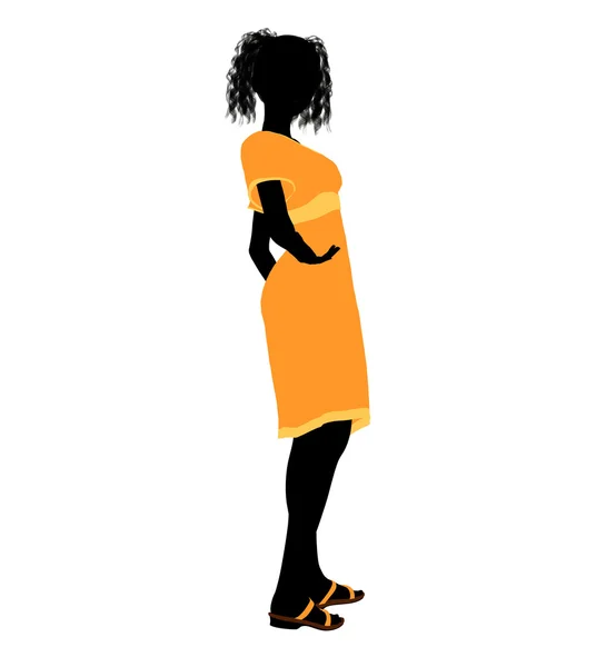 Divatos lány illusztráció silhouette4 — Stock Fotó