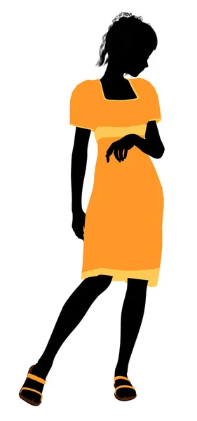 Divatos lány illusztráció silhouette4 — Stock Fotó